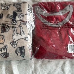 CUDDL DUDS PAJAMAS NEW P3X ANIMAL PANTS RED AND GRAY TOP